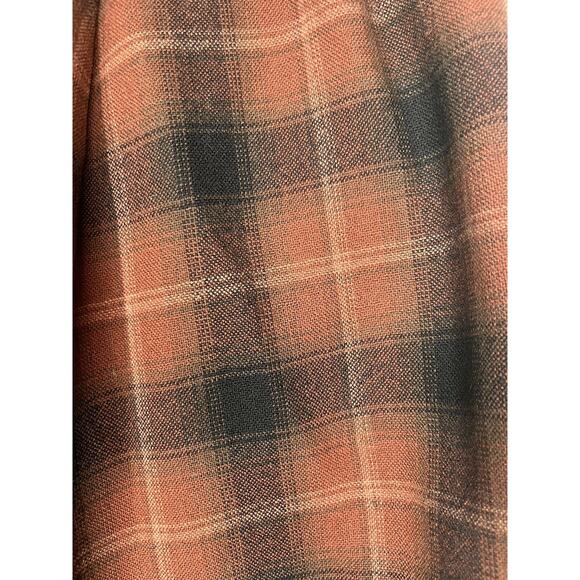 Allen Bernard Ltd Vintage Browns Autumnal Wool Plaid Midi Skirt size 8 - Picture 5 of 6